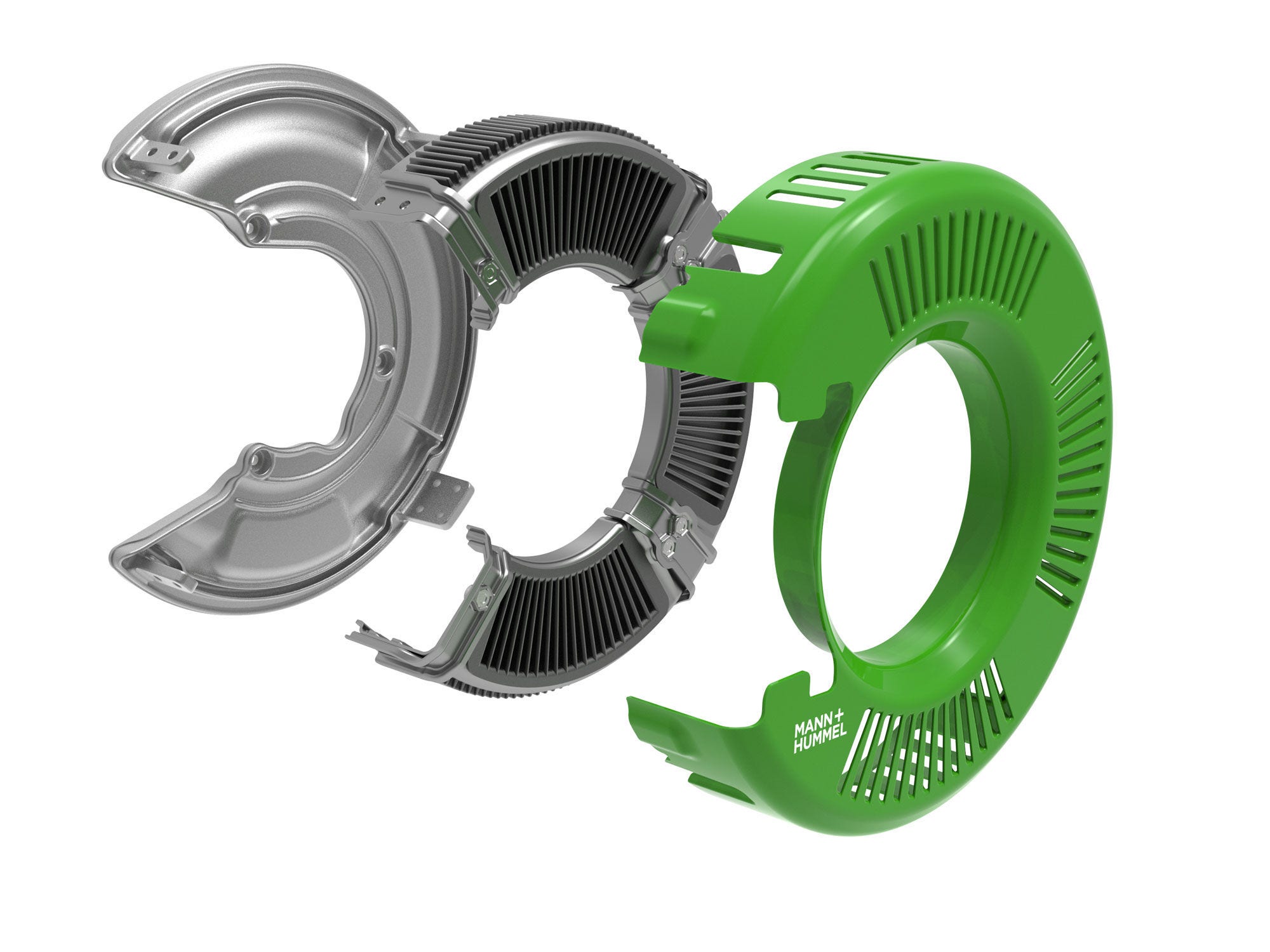 Passive brake dust particulate filter with metal fiber fleece captures particulate emission directly at the brake